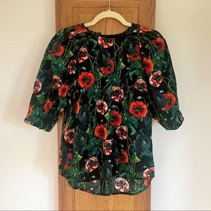 H&M Poppy Print Blouse